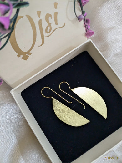 Ardhika Half Moon 18K Gold-Plated Brass Earrings