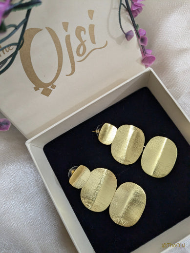 Luminous layers brass earrings