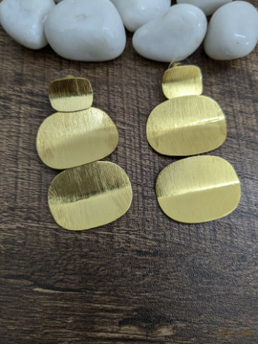 Luminous layers brass earrings