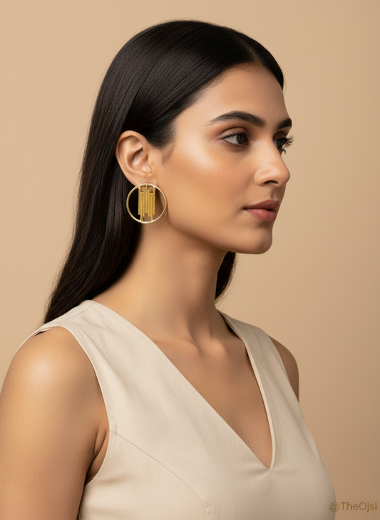 Dhvani heartbeat 18K Gold-Plated brass stud earrings