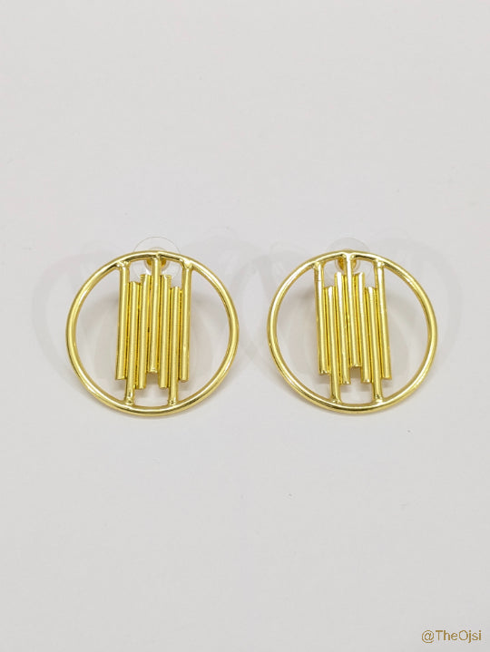 Harmony Hoops brass stud earrings