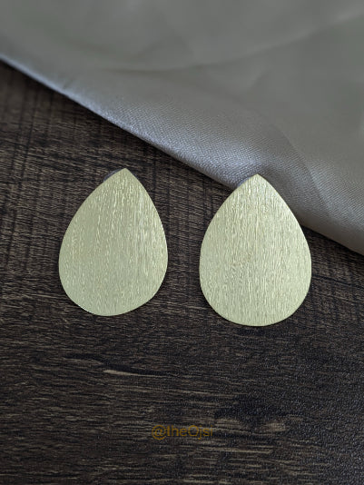 Golden Drops brass stud earrings