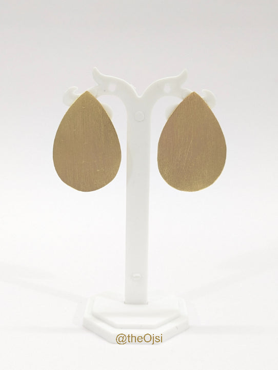 Golden Drops brass stud earrings