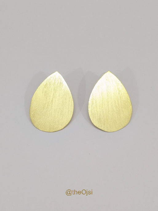 Golden Drops brass stud earrings