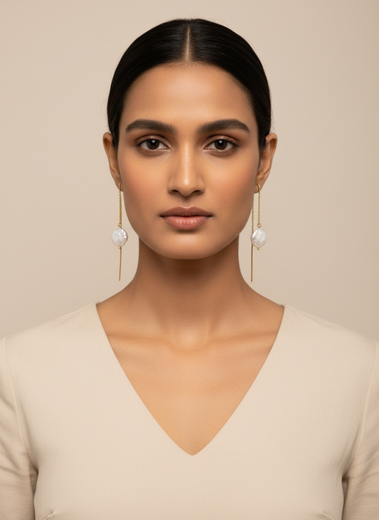 Shubhra Charisma 18K Gold-Plated brass freshwater pearl earrings