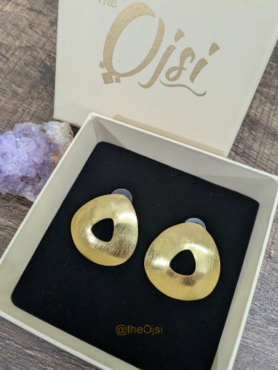 Golden Aura Studs brass earrings