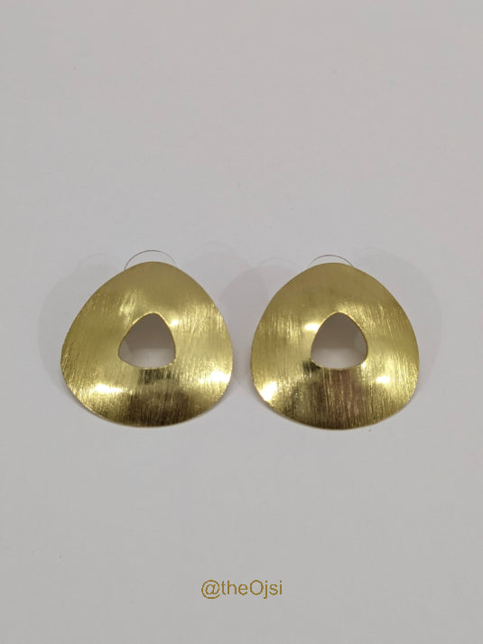 Golden Aura Studs brass earrings