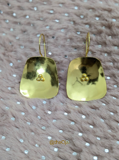 Golden Bloom Drops brass dangler earrings