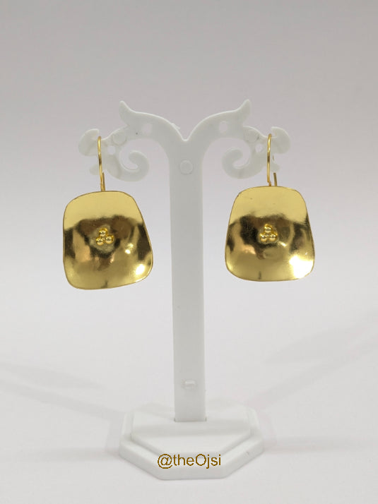 Golden Bloom Drops brass dangler earrings