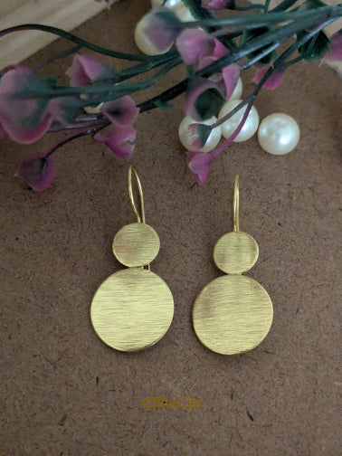 Infinity danglers brass earrings