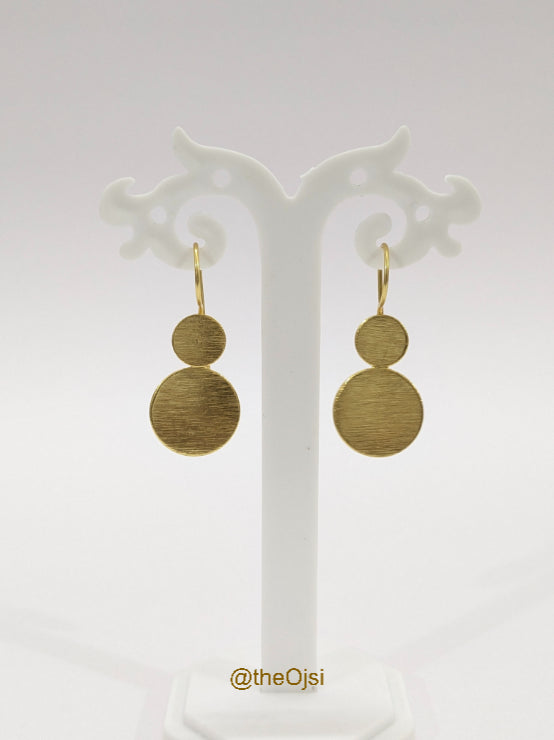 Infinity danglers brass earrings