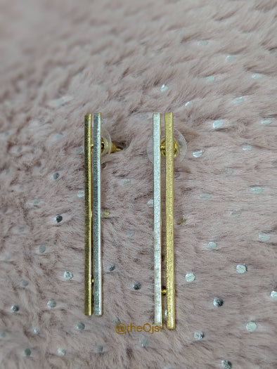 Aurora Strands brass stud earrings