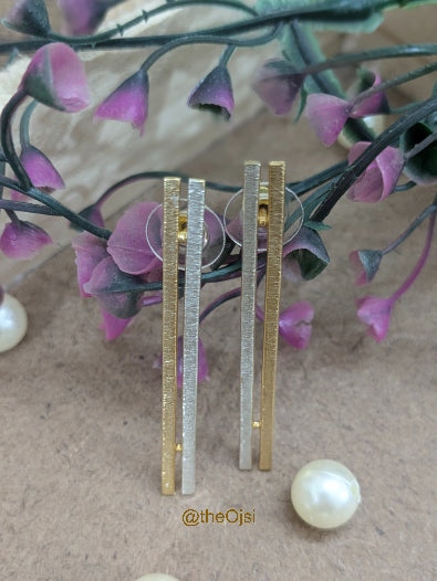 Aurora Strands brass stud earrings