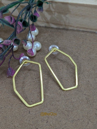 Auric Polygon brass stud earrings