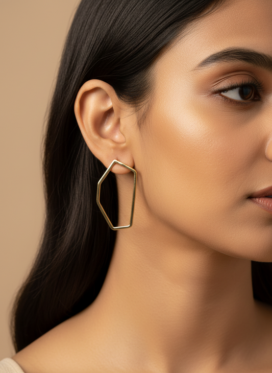 Kosha Frame 18K Gold-Plated Brass Earrings