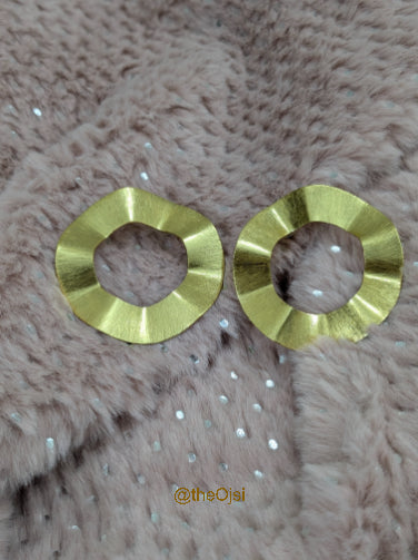 Golden Eclipse brass stud earring