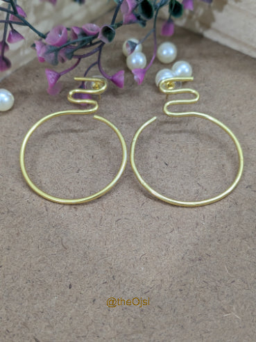 Serpent Hoop brass earrings