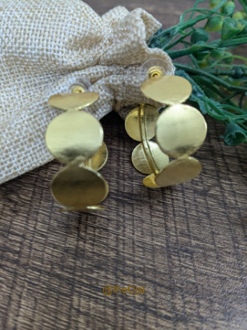 Golden Orbit brass hoop stud earrings