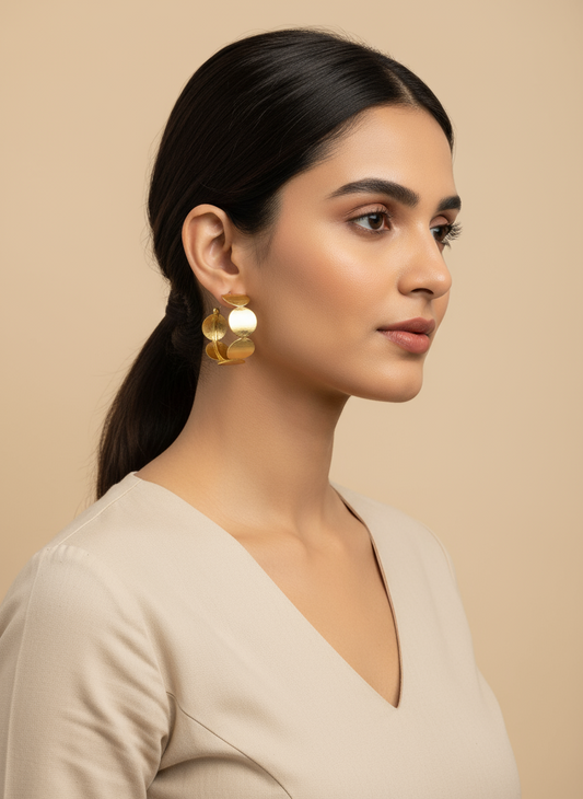 Aumya Elegance 18K Gold-Plated brass earrings