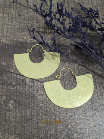 Mandala Arc 18K Gold-Plated Brass hoop earrings