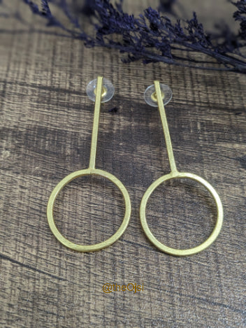 Celestial Rings brass stud earrings