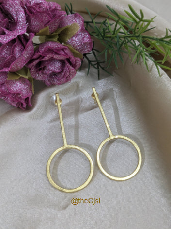 Celestial Rings brass stud earrings