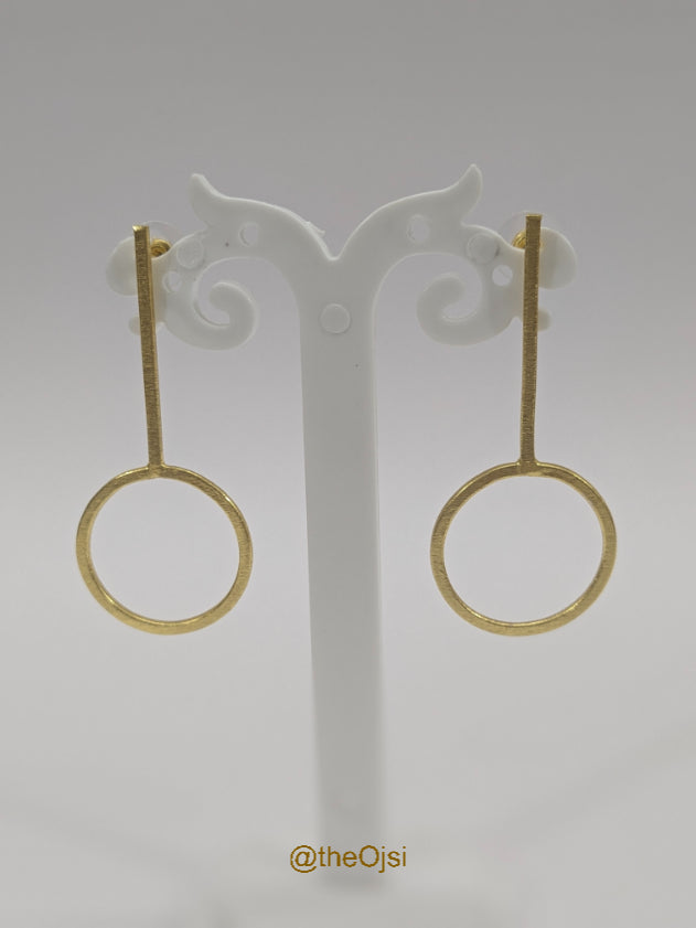 Celestial Rings brass stud earrings
