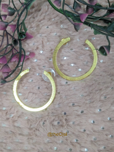Moonlit Aura brass Hoops earrings