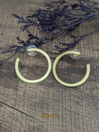 Moonlit Aura brass Hoops earrings