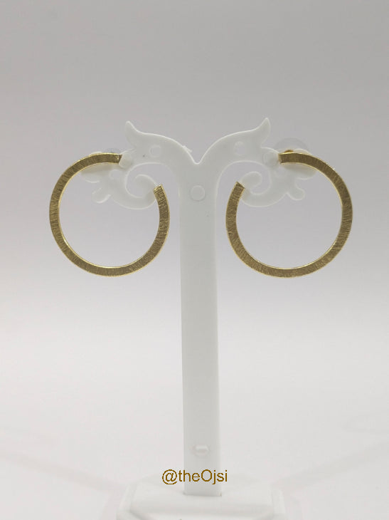 Moonlit Aura brass Hoops earrings