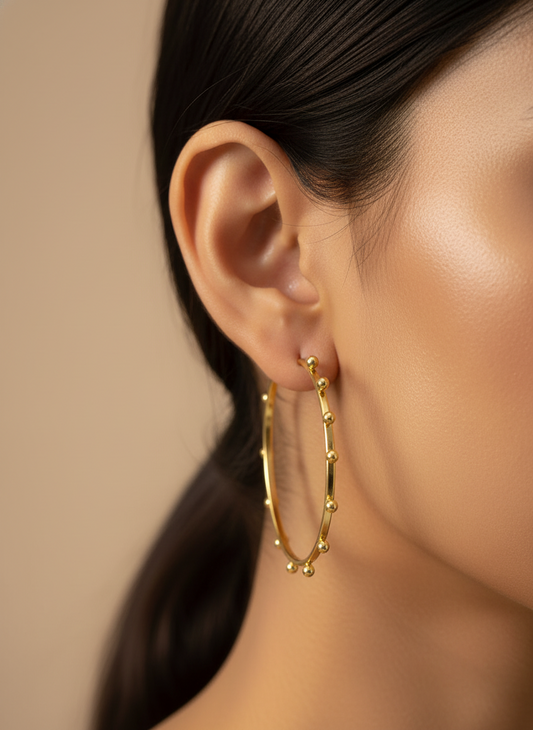 Usha Sunrise 18K Gold-Plated Brass Hoop Earrings