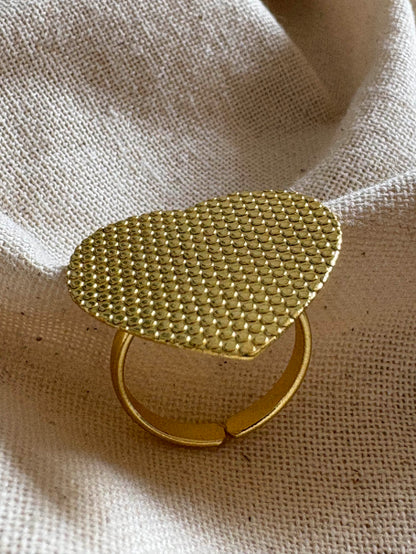 Hridaysi Heart 18K Gold-Plated Brass Ring