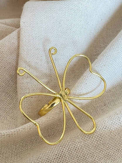 Titli Flutter 18K Gold-Plated Brass Adjustable Ring