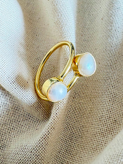 Ira twin freshwater pearl ring