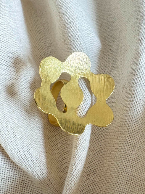 Pushpika Bloom 18K Gold-Plated Brass Ring