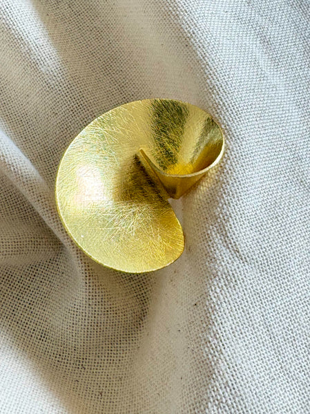 Vartuli Swirl 18K Gold-Plated Brass Ring