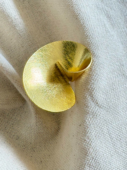 Vartuli Swirl 18K Gold-Plated Brass Ring