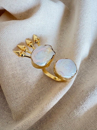 Ishani freshwater baroque pearl ring