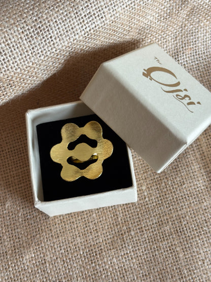 Pushpika Bloom 18K Gold-Plated Brass Ring