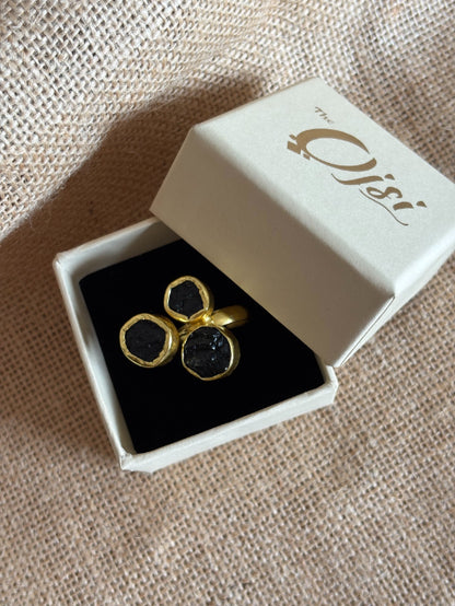 Chaya Raw Tourmaline 18K Gold-Plated brass ring