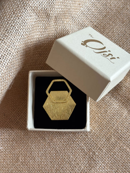 Triksha Hexa 18K Gold-Plated Brass Ring
