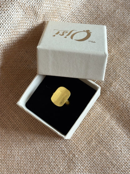 Adhara rectangular 18K Gold-Plated Brass Ring