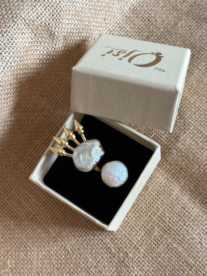 Ishani freshwater baroque pearl ring