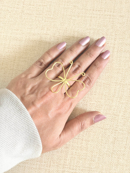 Titli Flutter 18K Gold-Plated Brass Adjustable Ring