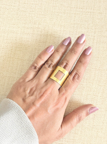 Udaan Unisex 18K Gold-Plated Brass Ring