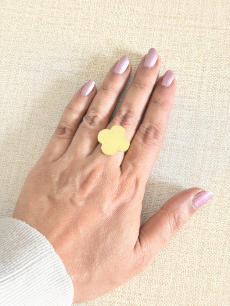 Sugandha Floral 18K Gold-Plated Brass Ring
