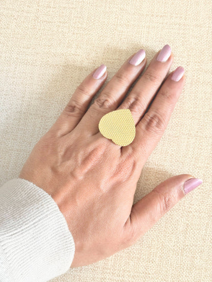 Hridaysi Heart 18K Gold-Plated Brass Ring