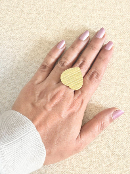 Hridaysi Heart 18K Gold-Plated Brass Ring