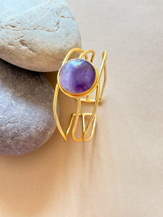 Jyotsna 18K gold-Plated Brass HandCuff