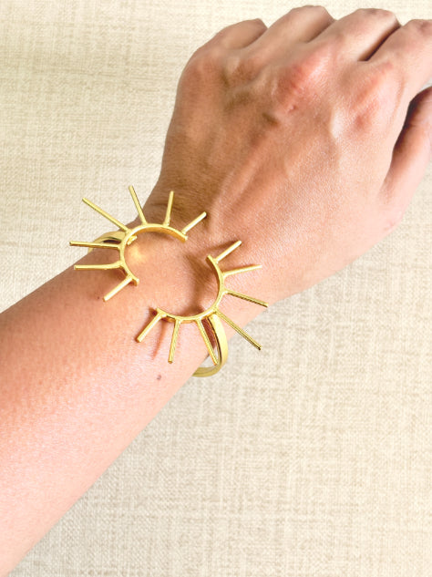 Suryaa Sunlit 18K gold-Plated Brass HandCuff